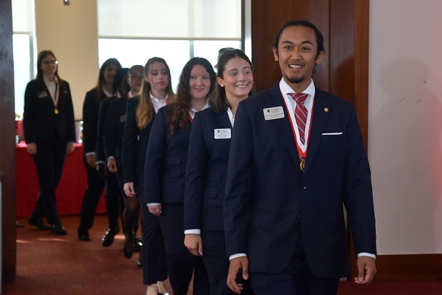 President’s Society Students walking into ceremony