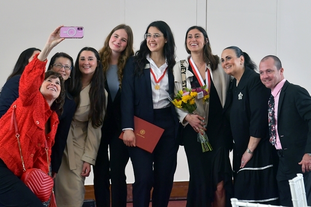 Selfie with St. John's President Society members and JoJo