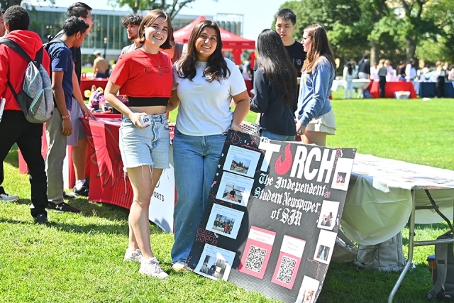 Students at the SJU Activities Fair