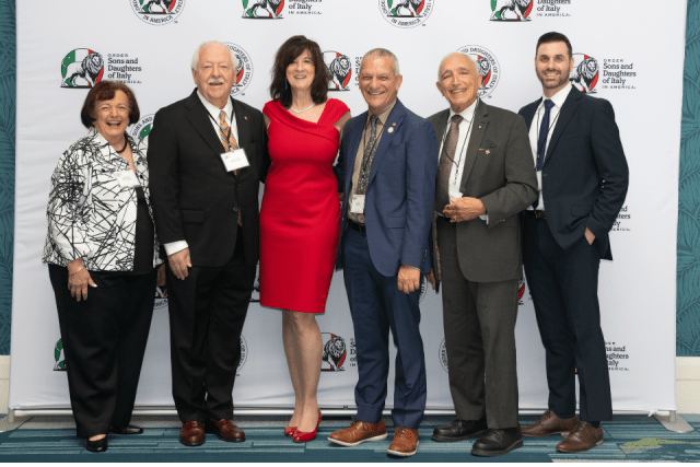 St. John’s alumni Carolyn Reres, Comm. Thomas A. Lupo, Joanne Persico, Comm. Joseph Sciame, and Justin Smith joined by OSDIA Immediate Past President Michael G. Polo. Photo courtesy of Robin Haden. 