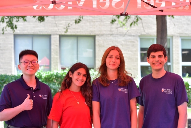 Students standing outside