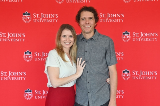 Man and woman smiling for picture