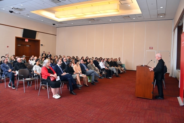 Fr. Shanley speaking at Faculty Recognition Ceremony