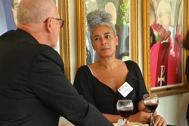 Man and woman talking