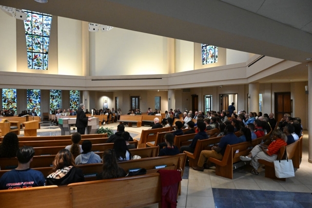 wide view of St. Thomas More Church interior