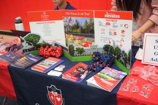 Career Fair table with swag