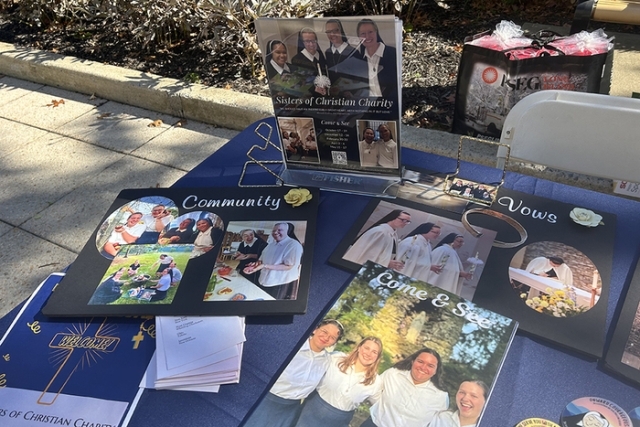 Informational table at the St. John's University Vocational Festival