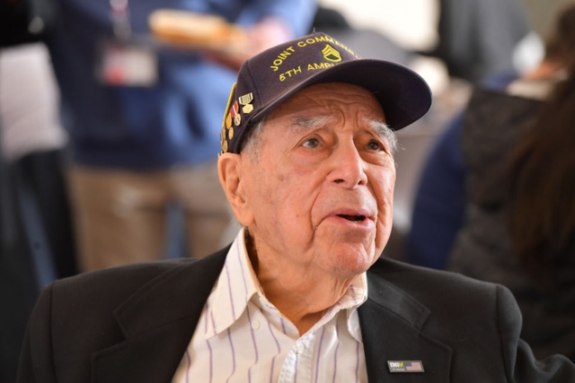 Man with a veterans hat 