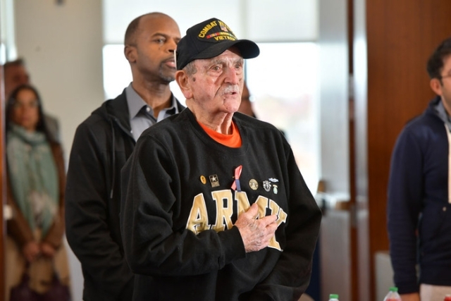 Male veteran pledging 