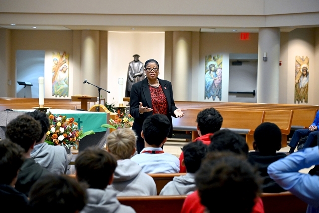 Chaminade High School students in St. Thomas More Church