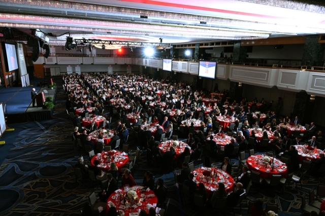 Overhead view of ballroom 