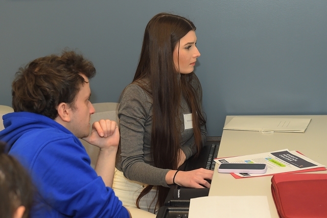 Students seated at table