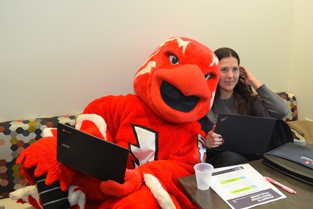 Johnny Thunderbird with student