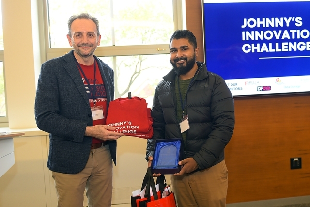 Dean Iandoli and student at Johnny's Innovation Challenge