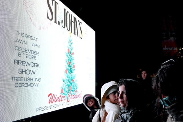 St. John's Winter Carnival schedule on white banner