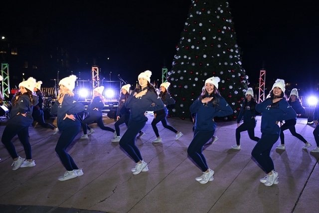Dance team performing