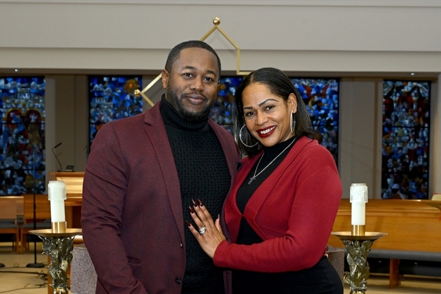 Couple posing for a picture 