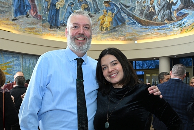 Couple posing for a picture 