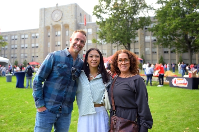 Three people on the Great lawn 