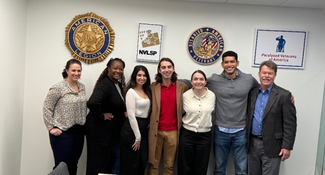 St. John's Law students and their supervisors at the Veterans Consortium Pro Bono Program in Washington, D.C.