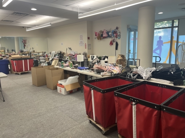 Room of donated products 