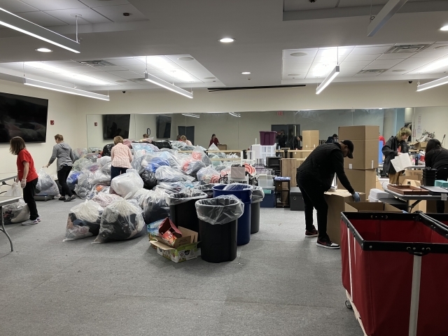 Room of donated products 