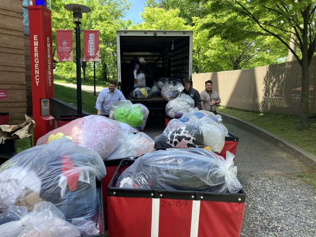 Room of donated products 