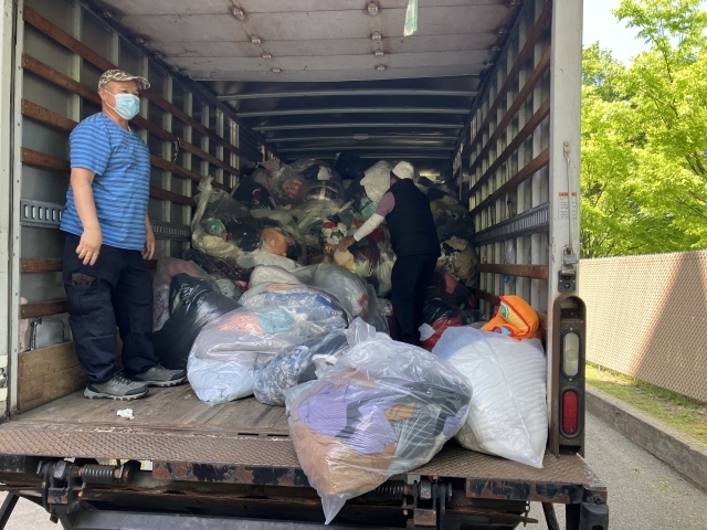 Room of donated products 