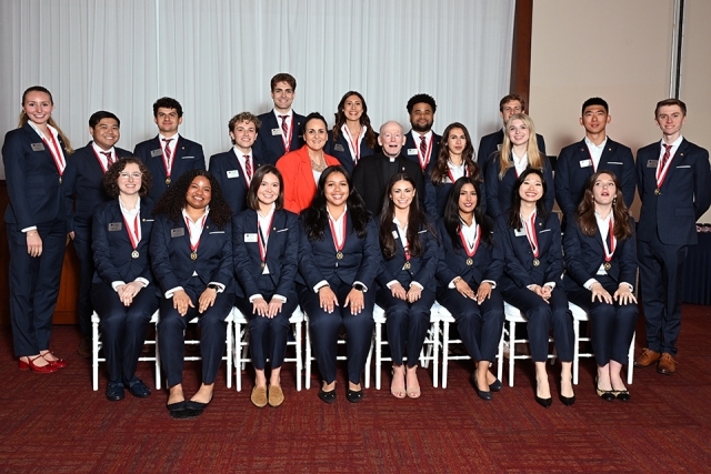Group of student honorees at President's Society event at St. John's 