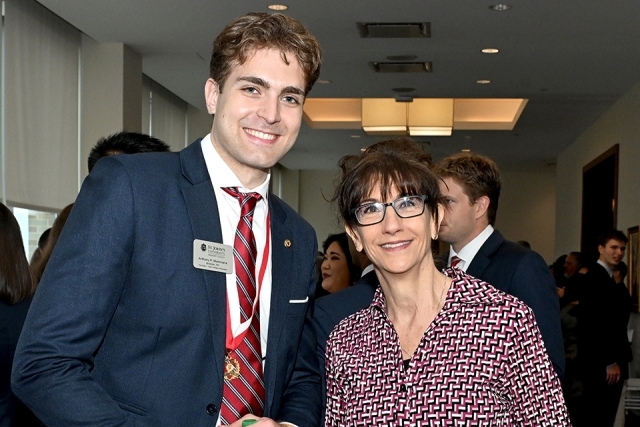 Two people at President's Society event at St. John's 
