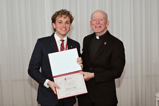 Student Speaker at President's Society event at St. John's 