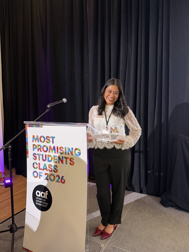 Gabriella Munoz at podium