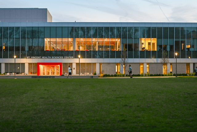 Image of the exterior of the St. Vincent Helath Sciences Center building.