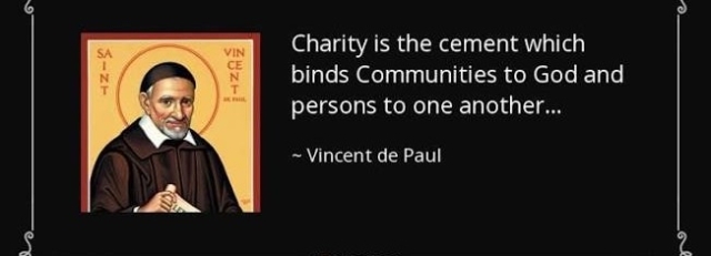 St. Vincent De Paul holding a scroll