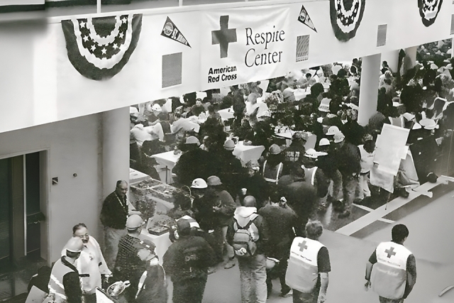 St. John's Manhattan campus when it was a Red Cross Respite Center