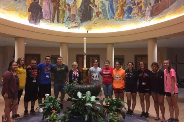 Students gathered at St. Thomas More Church