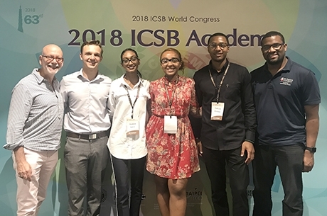 L to R: Neil H. Feinstein; Krist Sokoli; Ariel Metayer; Yasmin Lall ’19MBA; Ariel Metayer ’21C; Fabian Givens ’18GCPS; Kevin Jam