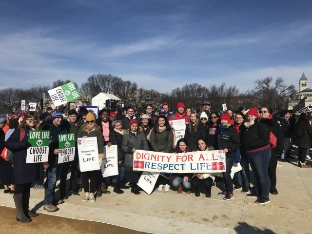 St. John's Students at the January 2018 March for Life