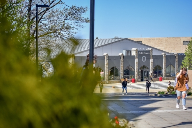 Students walking on the St. John's University Campus