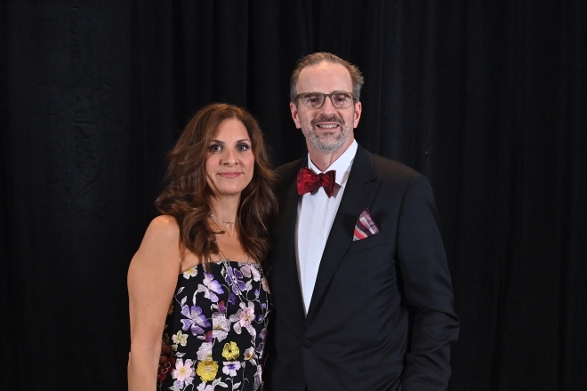 James J. Shannon ’87CBA, St. John's Alumni standing with his wife at black tie event