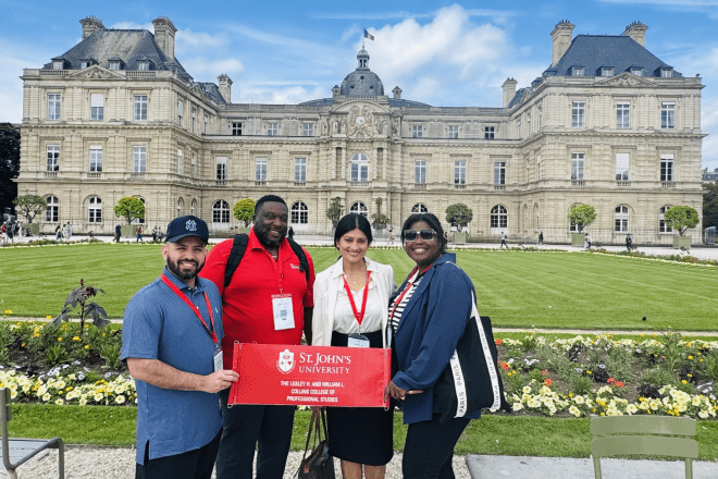 St. John's students at Luxembourg Palace in France