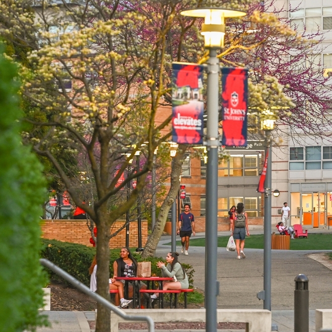 Queens campus in spring