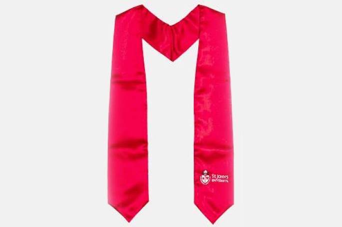Red Stole with St. John's University logo on it