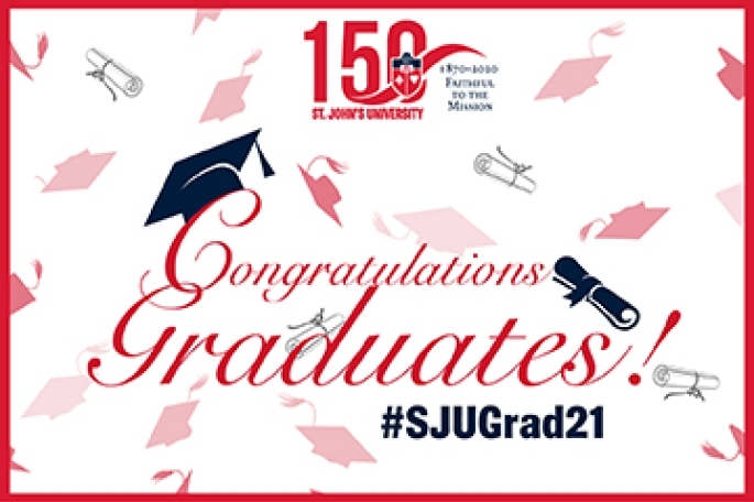 Congratulations Graduates White Background with Blue caps and scrolls