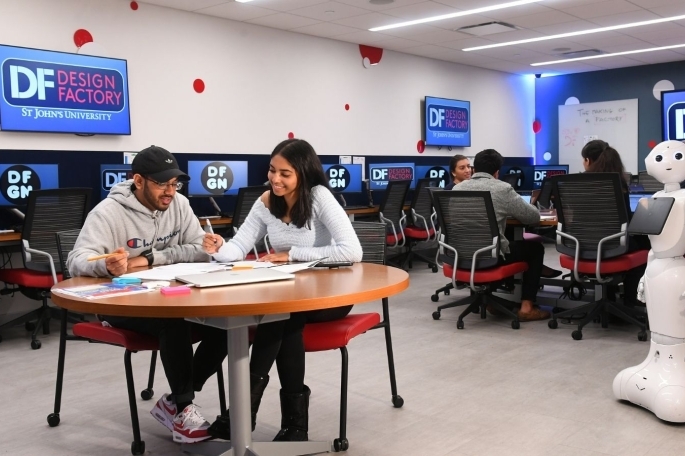 Students learning in lab