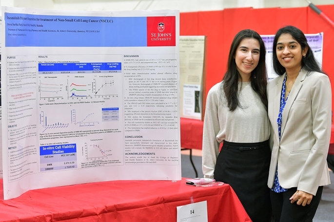 Two students presenting at Student Research Conference