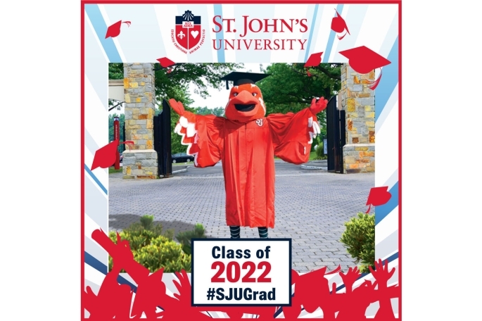 Johnny Thunderbird St. John's University logo, Class of 2022 #SJUGrad