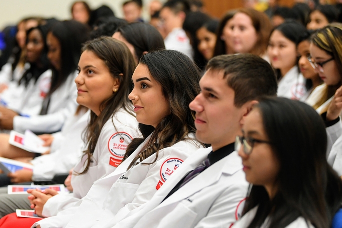 Physician Assistant White Coat Ceremony in 2019 featuring students