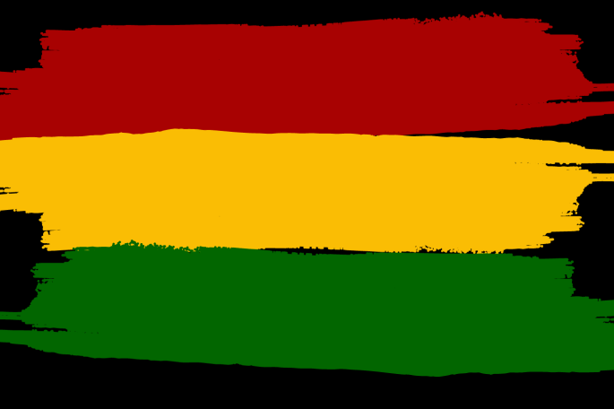 Red, Yellow and Green paint stripe symbol for Black History Month