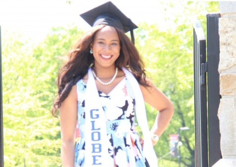 Jasmine Mbadugha in graduation cap